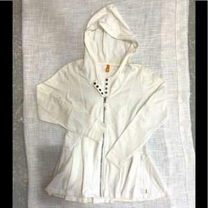 Lucy cream color Peplum Hoodie Size M